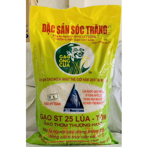 Gạo Ông Cua ST25 Lúa Tôm (Túi 5kg)